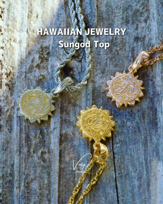 シルバー、ゴールド、ピンクゴールドのサンゴッドペンダントトップ