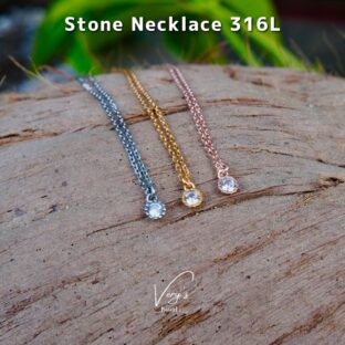 Zirconia Necklace 316L【チェーン付き】【Very’s Jewelry】