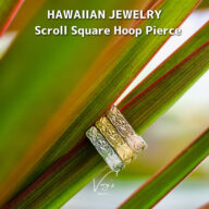 Scroll Square Hoop Pierce 316L【Very's Hawaii】《両耳セット》
