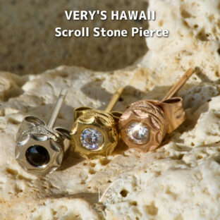 Scroll Zilconia Pierce 316L【Very's Hawaii】《片耳販売》