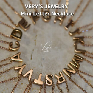 Mini Letter Necklace 316L【チェーン付き・調整可】【Very’s Jewelry】