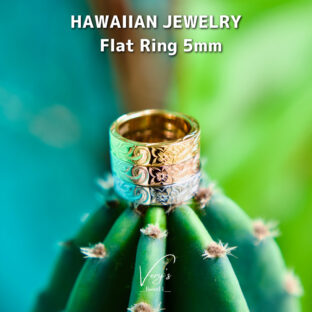 《刻印可能》Flat Ring 5mm 316L【ピンキーサイズ有】【Very’s Hawaii】