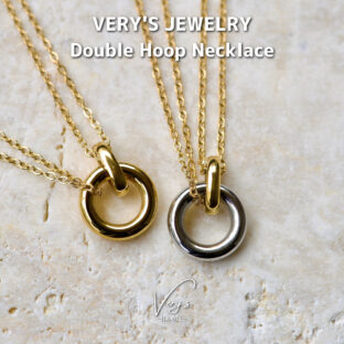Double Hoop Necklace 316L【チェーン付き】【Very's Jewelry】