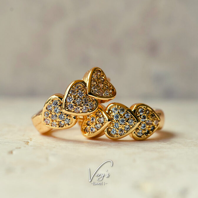 Triple Heart Stone Hoop Pierce