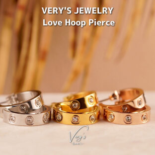 Zirconia Love Hoop Pierce【Very’s Jewelry】《両耳セット》