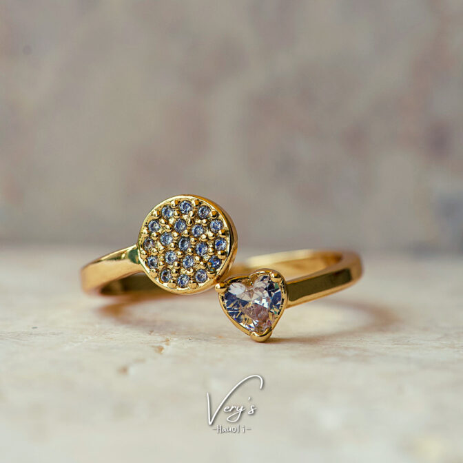 Dot & Heart Stone Ring
