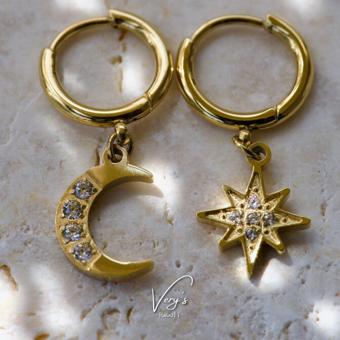 Star & Moon Hoop Pierce