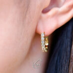 Ellipse Stone Hoop Pierce