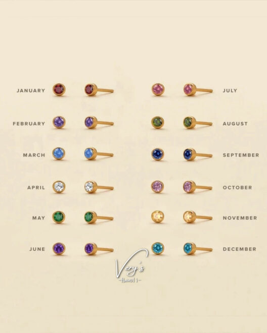 4mm Gold Birth Stone Pierce