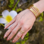 Miami Cuban Cz Ring Open Cuff Bracelet