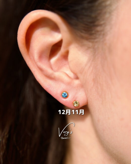 4mm Gold Birth Stone Pierce