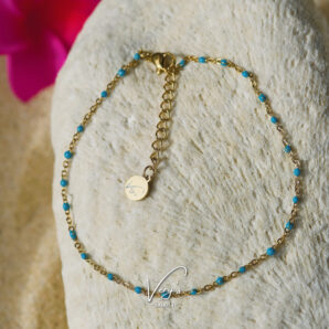 Turquoise Chain Anklet【Very's Jewelry】《長さ調整可》