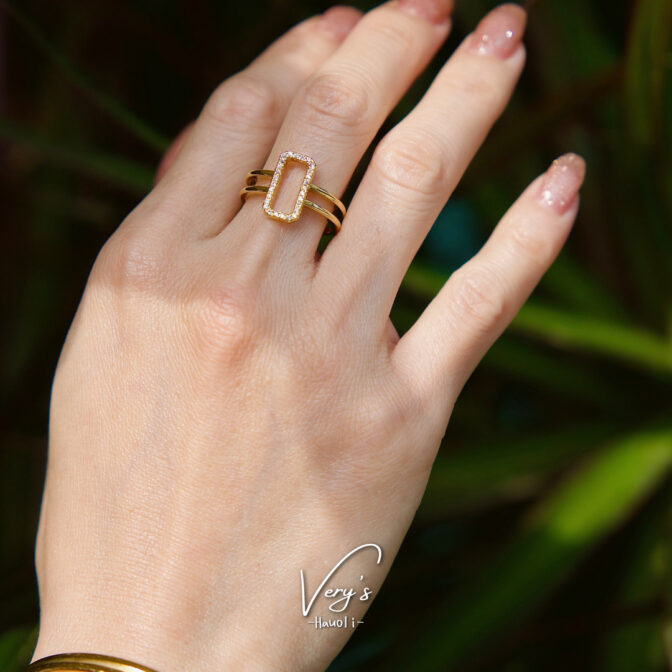 Rectangle Stone Ring