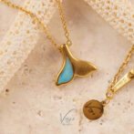 Half Color Whale Tail Necklace