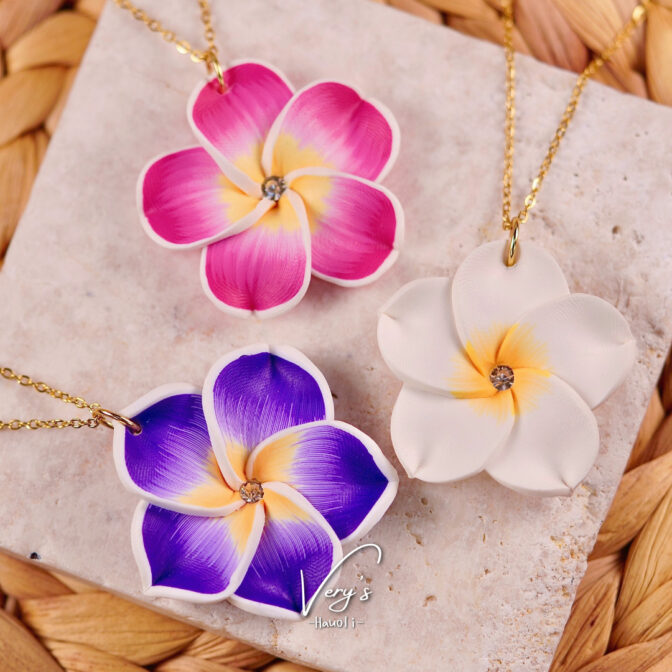 Colorful Plumeria Necklace