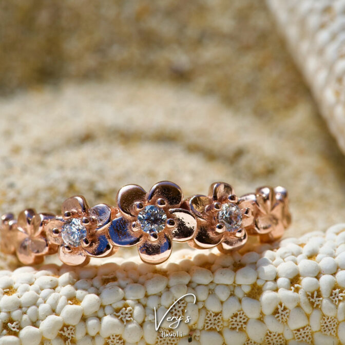 Zirconia Plumeria Ring