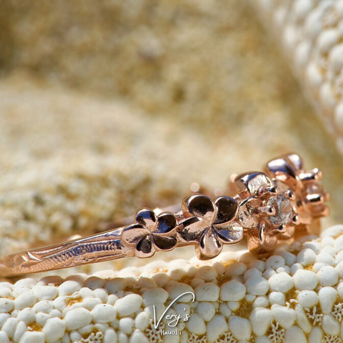 Zirconia Plumeria Ring