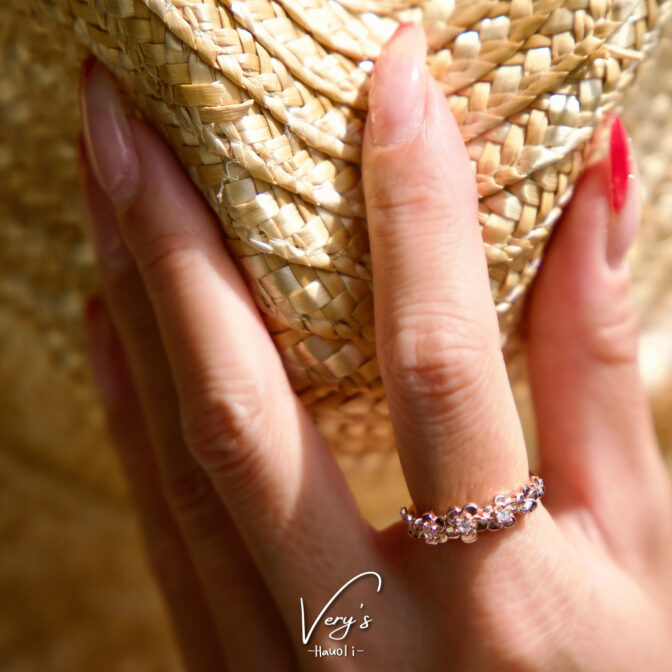 Zirconia Plumeria Ring