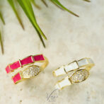 Zirconia Bamboo Open Ring