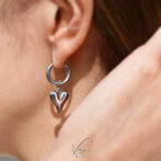 Line Heart Hoop Pierce