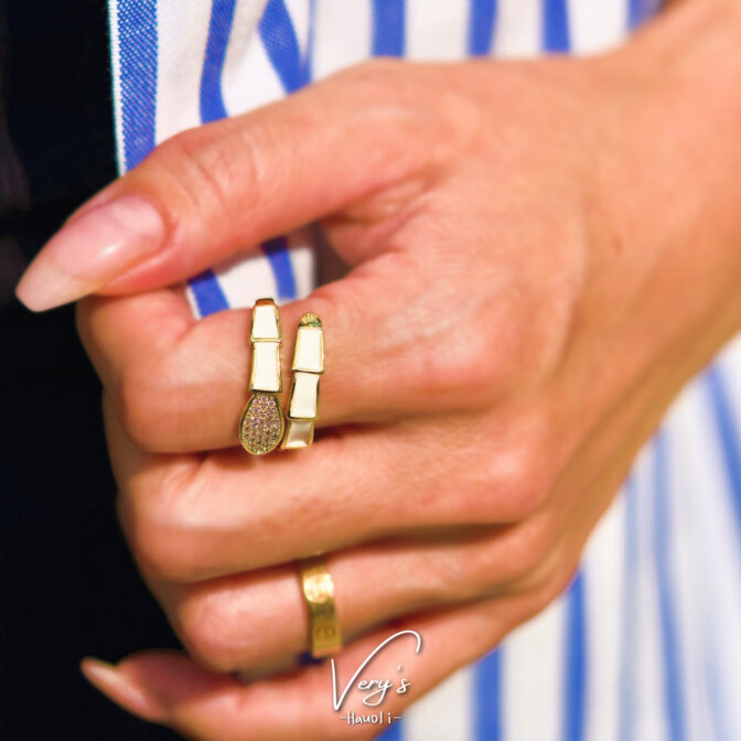 Zirconia Bamboo Open Ring