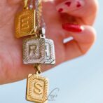 Plate Initial Necklace