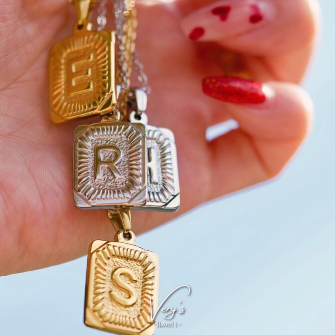 Plate Initial Necklace