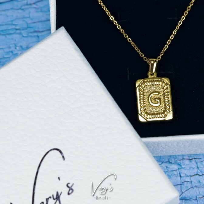 Plate Initial Necklace