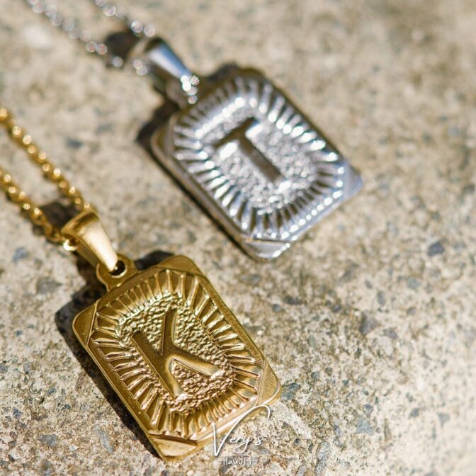 Plate Initial Necklace