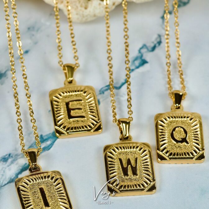 Plate Initial Necklace